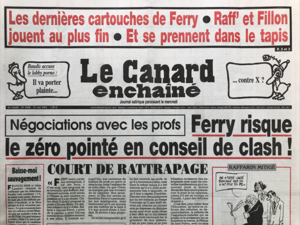 N° 4308 du Canard Enchaîné -  21 Mai 2003