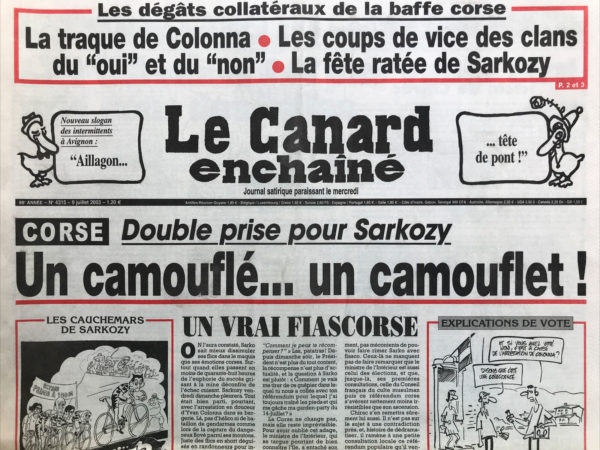 N° 4315 du Canard Enchaîné -  9 Juillet 2003