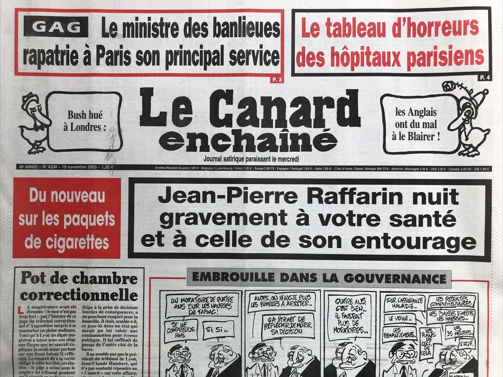 Couac ! | Acheter un Canard | Vente d'Anciens Journaux du Canard Enchaîné. Des Journaux Satiriques de Collection, Historiques & Authentiques de 1916 à 2004 ! | 4334