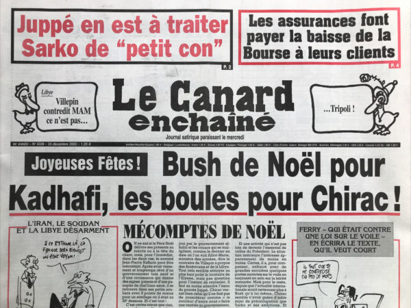 N° 4339 du Canard Enchaîné -  24 Décembre 2003
