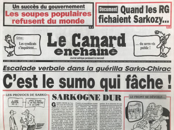 N° 4343 du Canard Enchaîné -  21 Janvier 2004