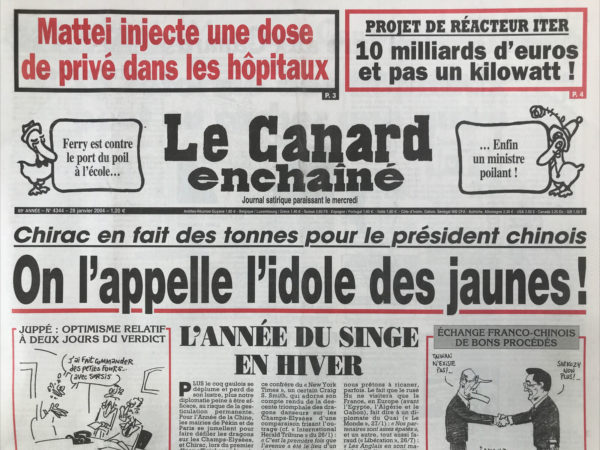 N° 4344 du Canard Enchaîné -  28 Janvier 2004