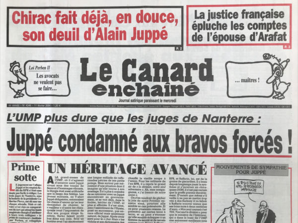 N° 4346 du Canard Enchaîné -  11 Février 2004