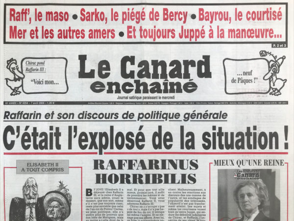N° 4354 du Canard Enchaîné -  7 Avril 2004