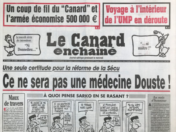 N° 4356 du Canard Enchaîné -  21 Avril 2004