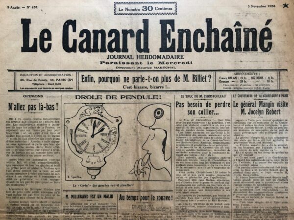 N° 436 du Canard Enchaîné -  5 Novembre 1924