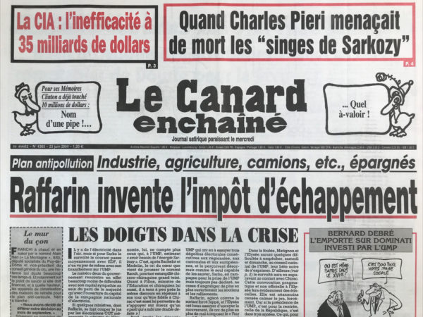 N° 4365 du Canard Enchaîné -  23 Juin 2004