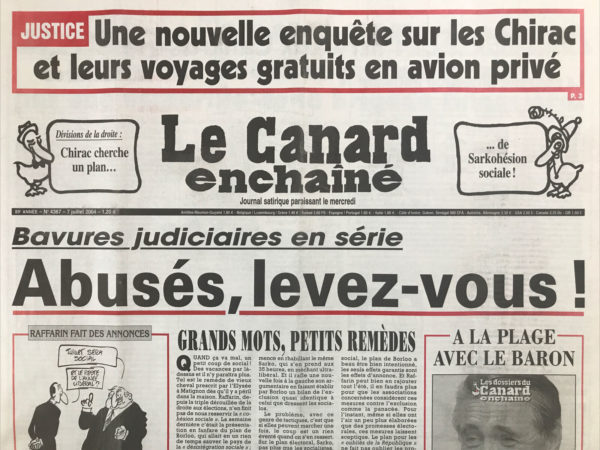 N° 4367 du Canard Enchaîné -  7 Juillet 2004