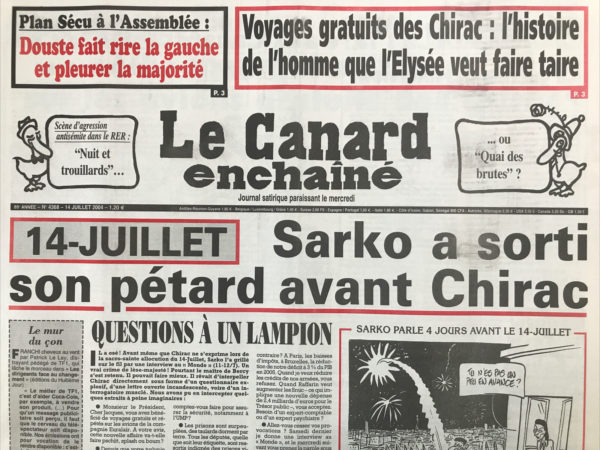 N° 4368 du Canard Enchaîné -  14 Juillet 2004