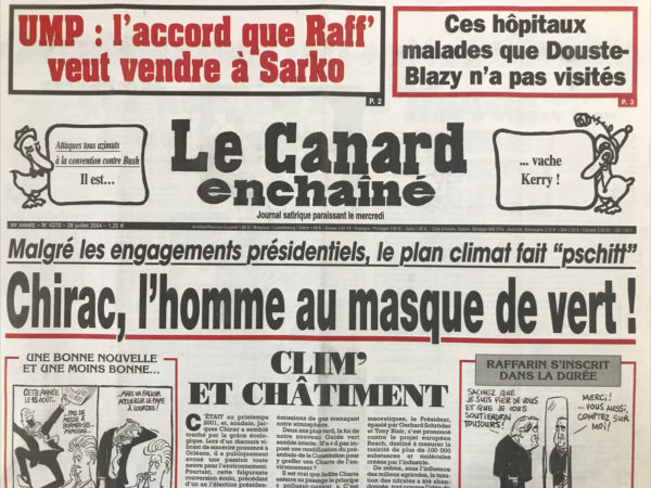N° 4370 du Canard Enchaîné -  28 Juillet 2004