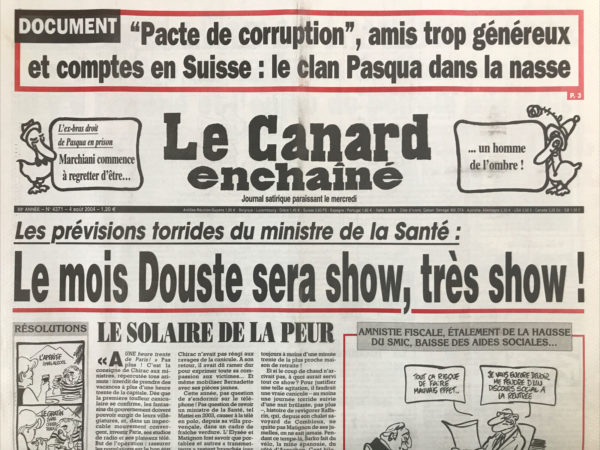 N° 4371 du Canard Enchaîné -  4 Août 2004