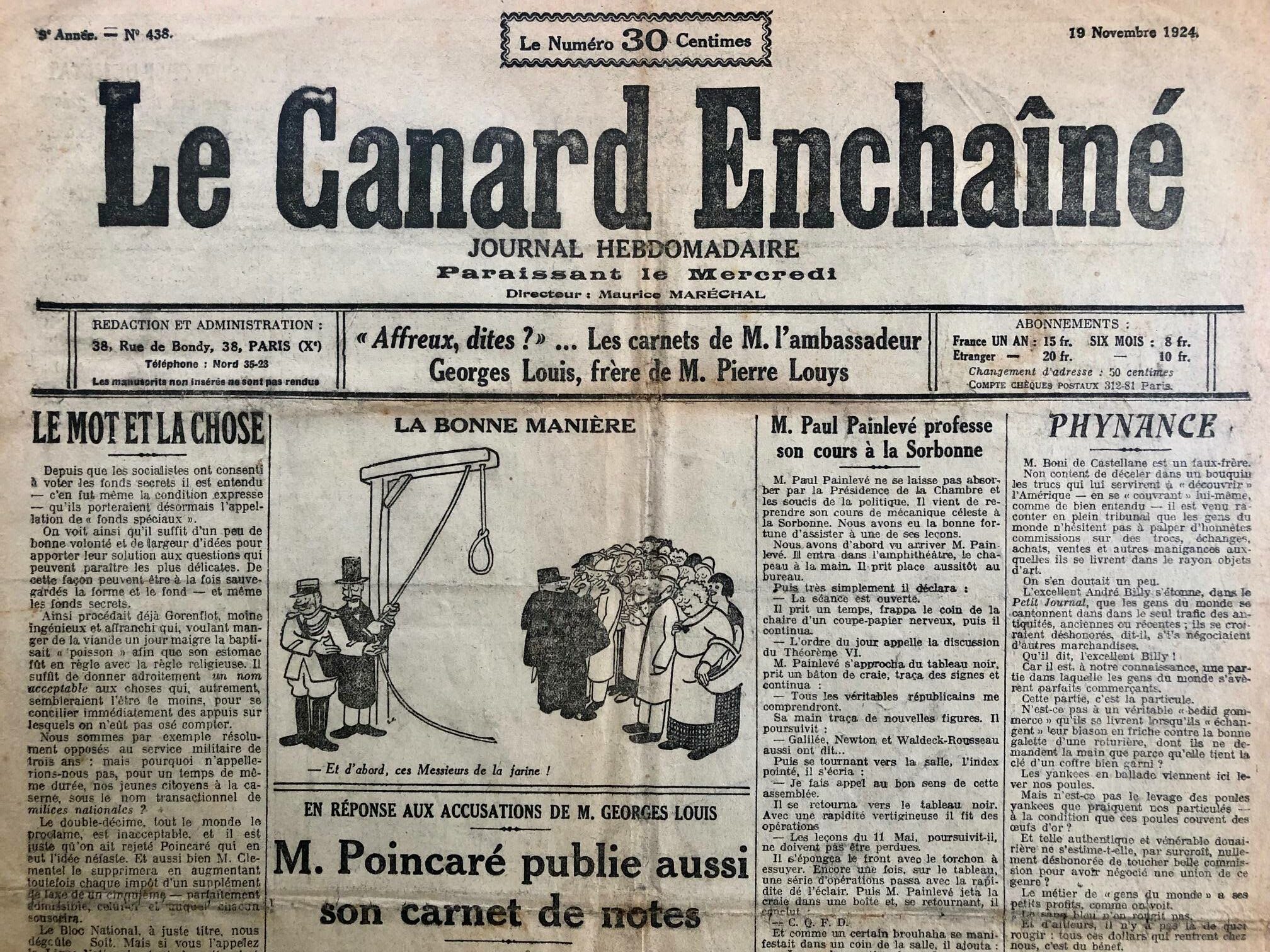 Couac ! | Acheter un Canard | Vente d'Anciens Journaux du Canard Enchaîné. Des Journaux Satiriques de Collection, Historiques & Authentiques de 1916 à 2004 ! | 438 1 rotated