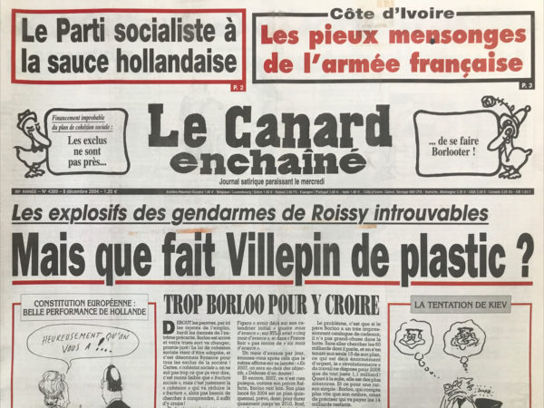N° 4389 du Canard Enchaîné -  8 Décembre 2004