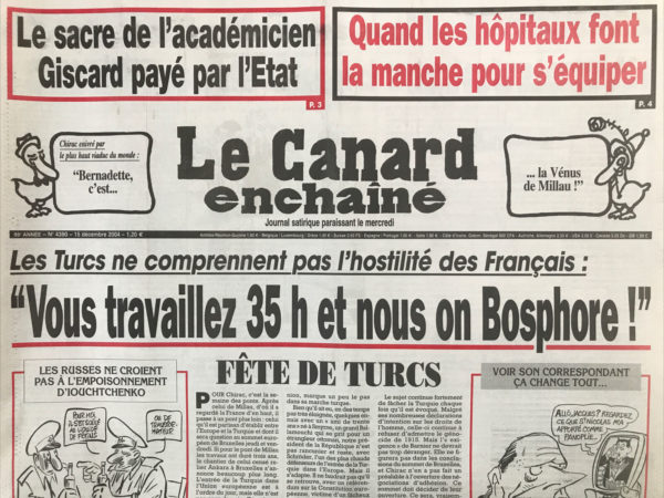 N° 4390 du Canard Enchaîné -  15 Décembre 2004