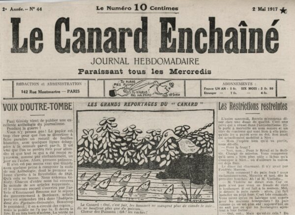 N° 44 du Canard Enchaîné -  2 Mai 1917