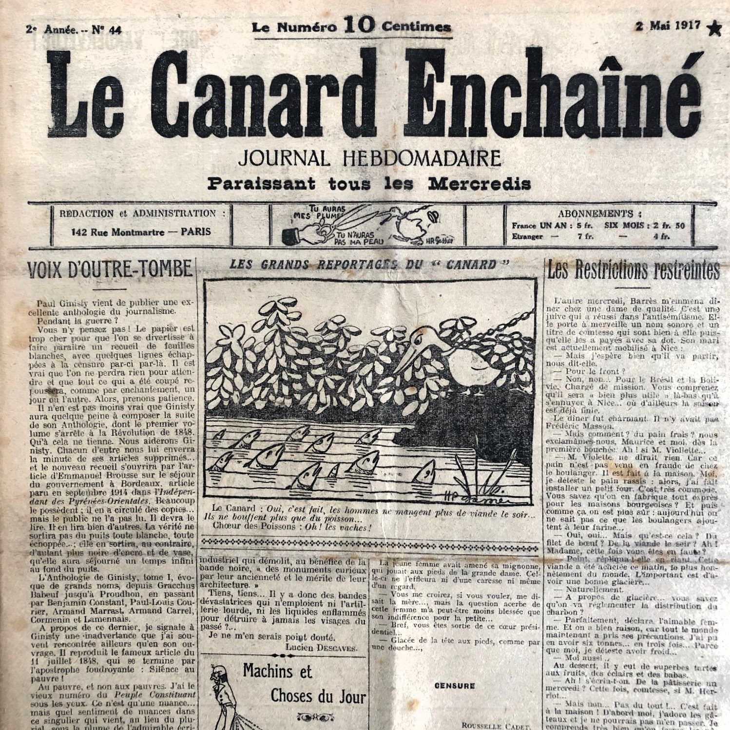 Couac ! | Acheter un Canard | Vente d'Anciens Journaux du Canard Enchaîné. Des Journaux Satiriques de Collection, Historiques & Authentiques de 1916 à 2005 ! | 44 5