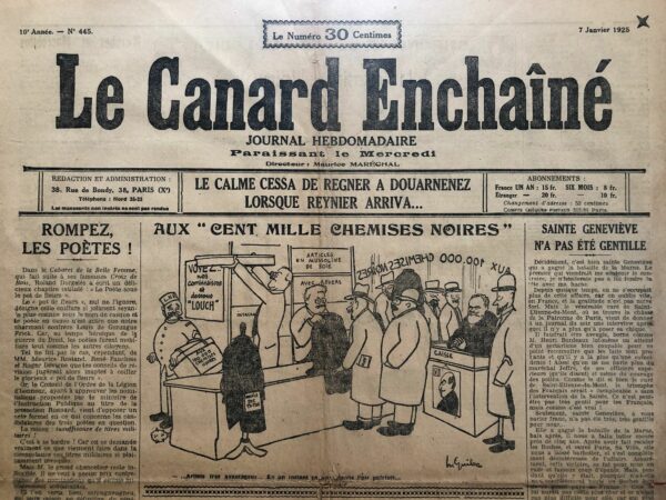 N° 445 du Canard Enchaîné -  7 Janvier 1925