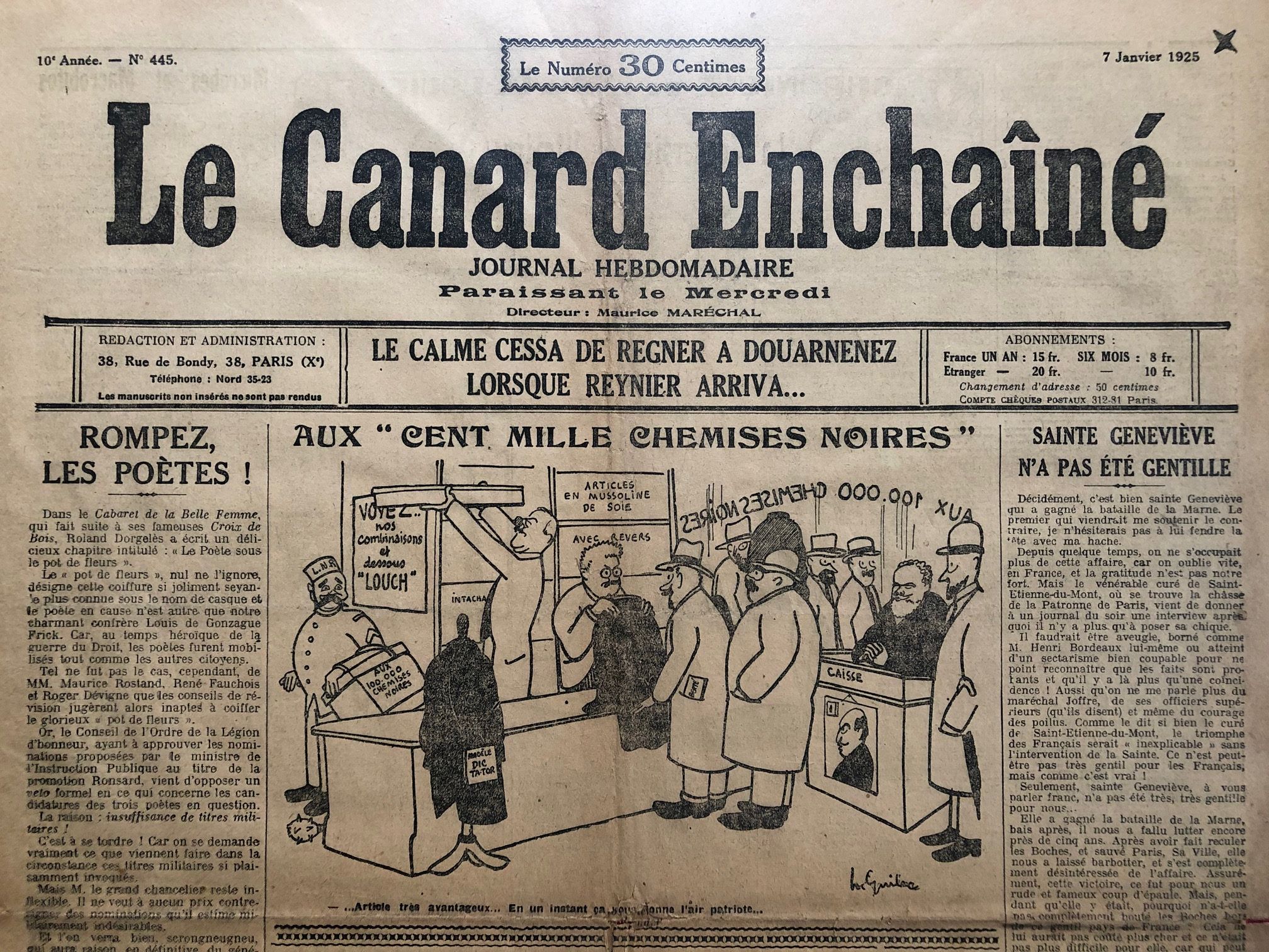 Couac ! | Acheter un Canard | Vente d'Anciens Journaux du Canard Enchaîné. Des Journaux Satiriques de Collection, Historiques & Authentiques de 1916 à 2004 ! | 445