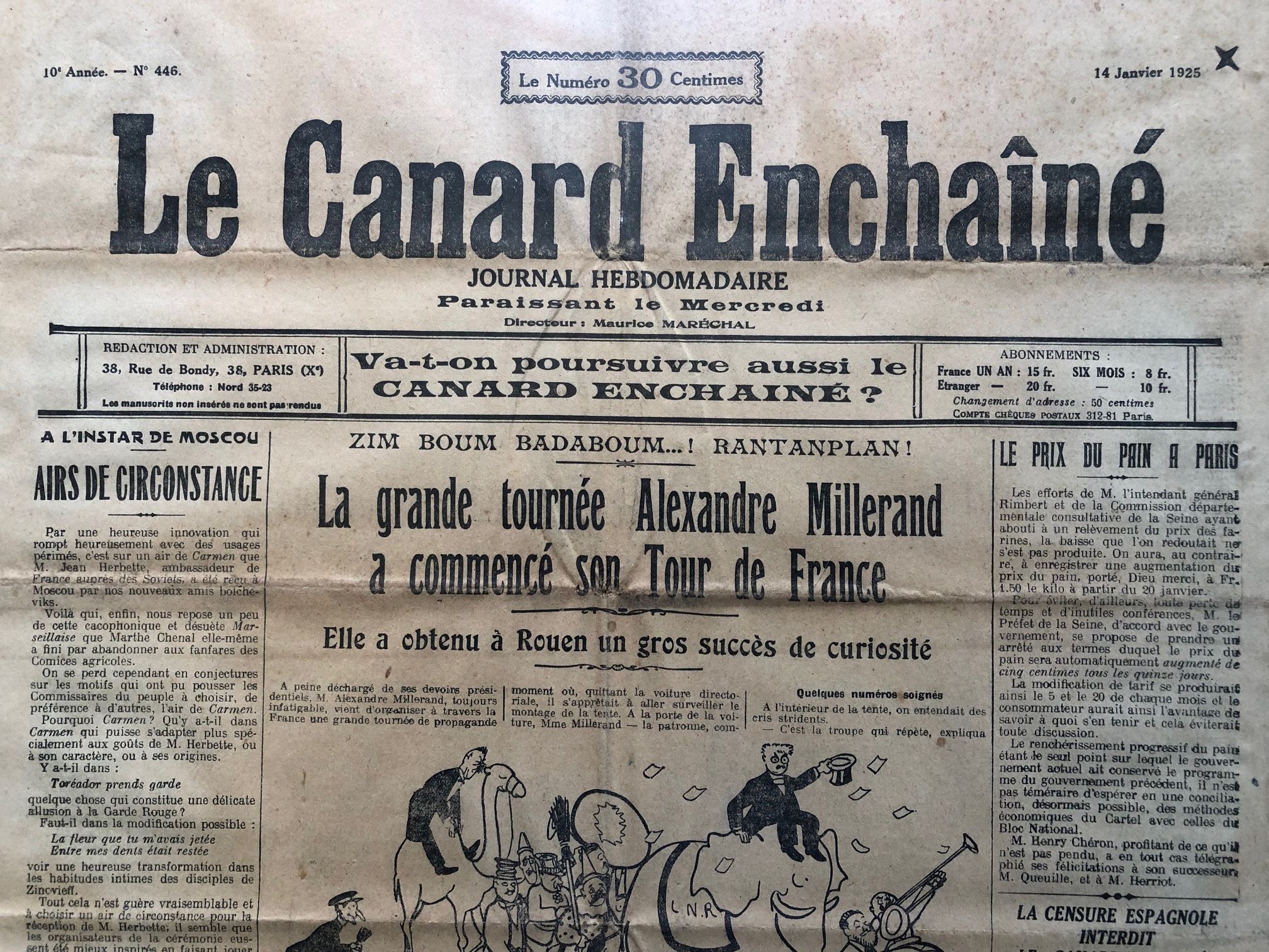 Couac ! | Acheter un Canard | Vente d'Anciens Journaux du Canard Enchaîné. Des Journaux Satiriques de Collection, Historiques & Authentiques de 1916 à 2004 ! | 446