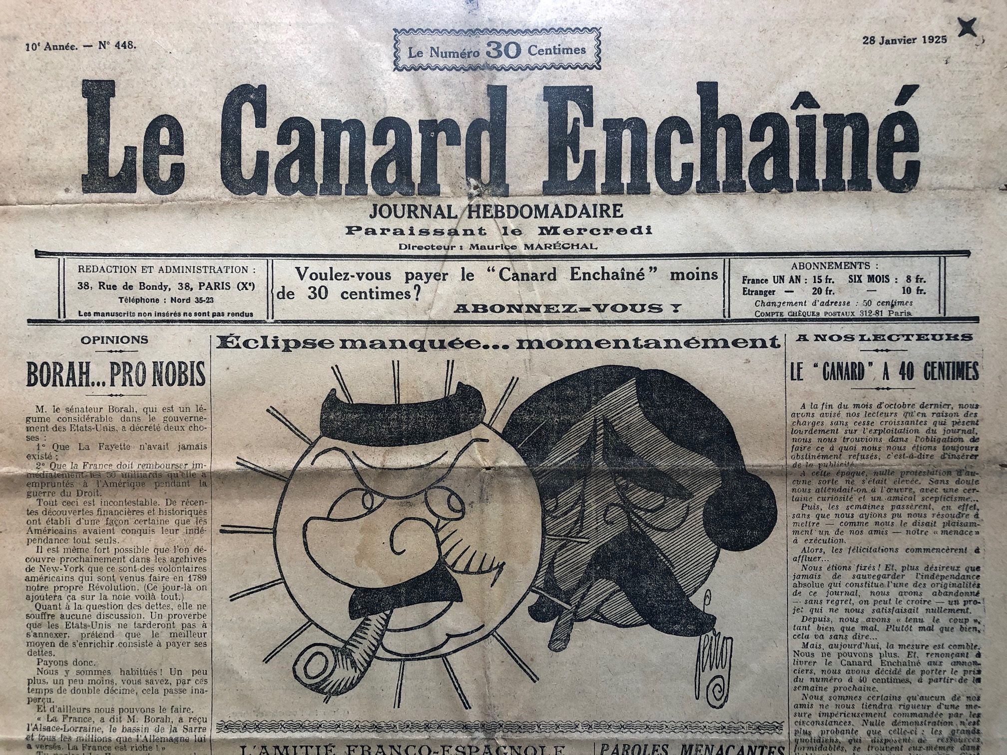 Couac ! | Acheter un Canard | Vente d'Anciens Journaux du Canard Enchaîné. Des Journaux Satiriques de Collection, Historiques & Authentiques de 1916 à 2004 ! | 448