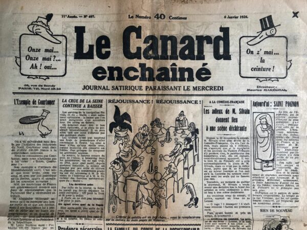 N° 497 du Canard Enchaîné -  6 Janvier 1926