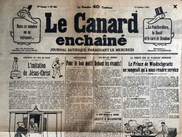 N° 498 du Canard Enchaîné -  13 Janvier 1926