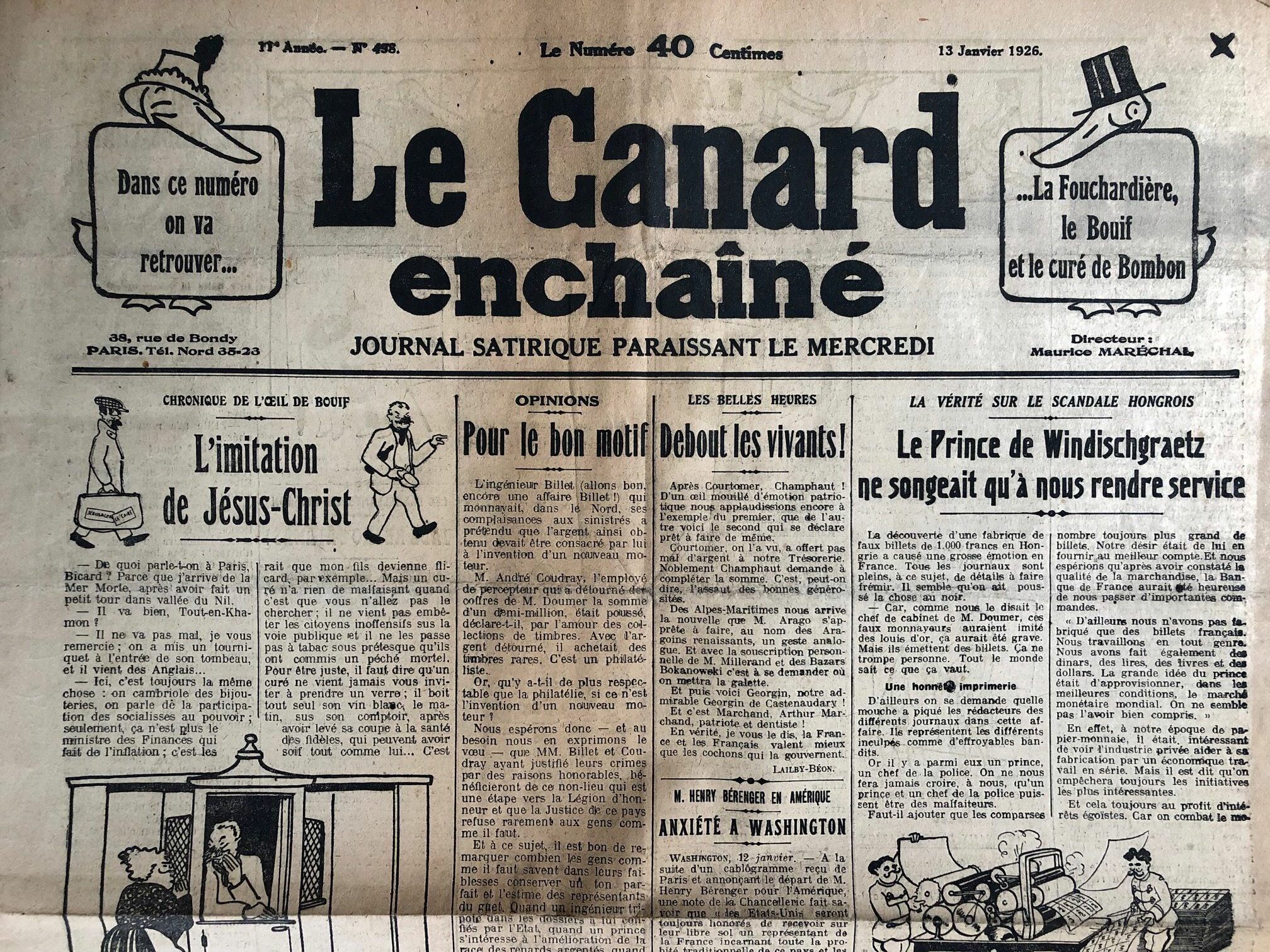 Couac ! | Acheter un Canard | Vente d'Anciens Journaux du Canard Enchaîné. Des Journaux Satiriques de Collection, Historiques & Authentiques de 1916 à 2004 ! | 498 rotated