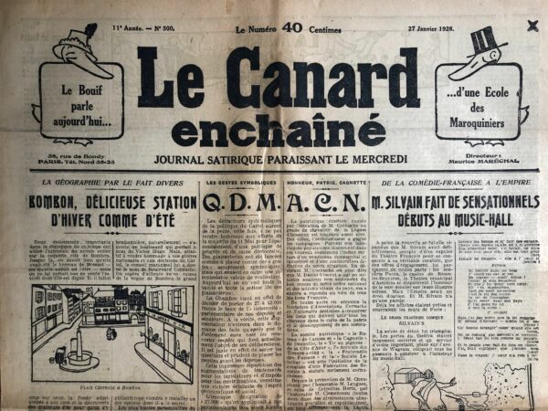 N° 500 du Canard Enchaîné -  27 Janvier 1926