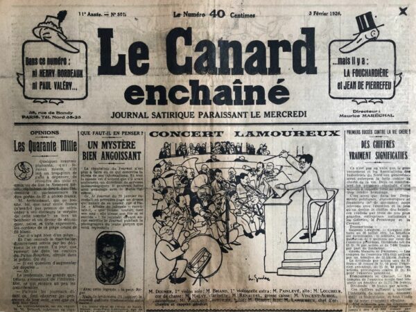N° 501 du Canard Enchaîné -  3 Février 1926