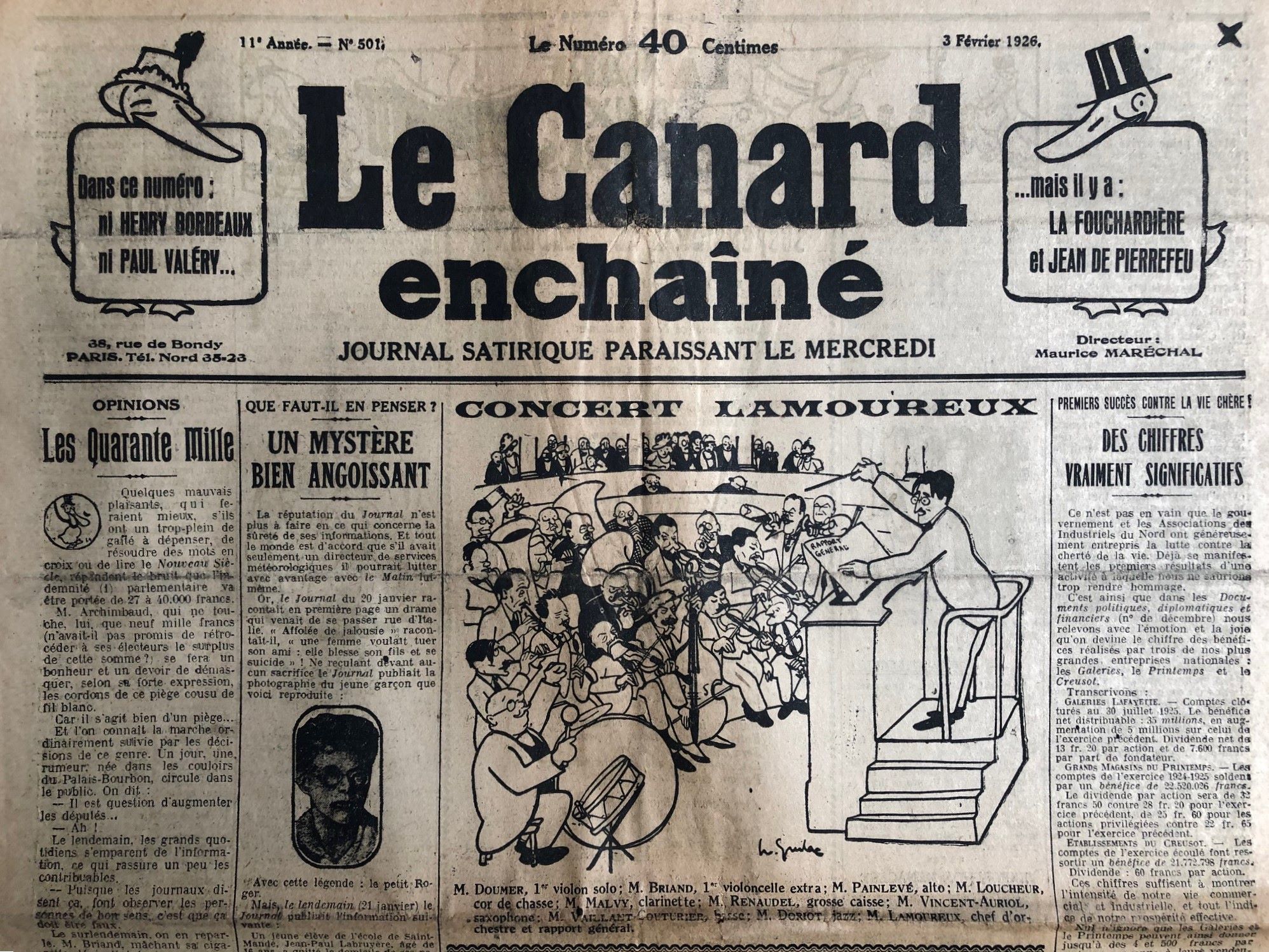 Couac ! | Acheter un Canard | Vente d'Anciens Journaux du Canard Enchaîné. Des Journaux Satiriques de Collection, Historiques & Authentiques de 1916 à 2004 ! | 501