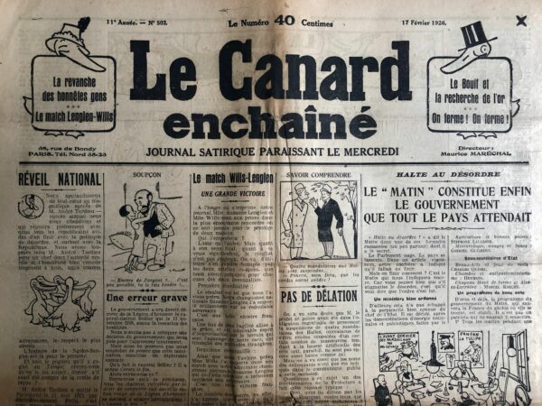 N° 503 du Canard Enchaîné -  17 Février 1926