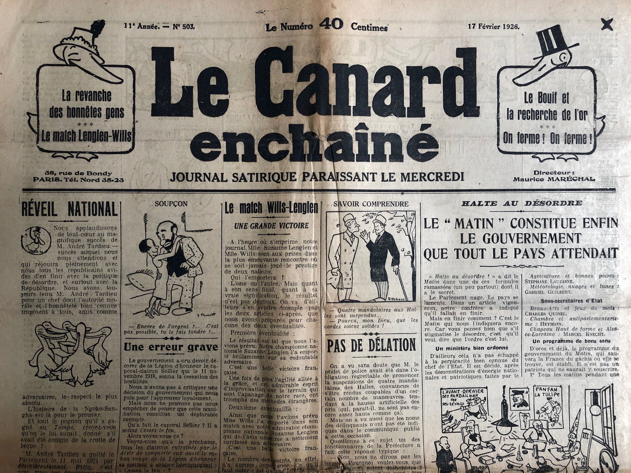 Couac ! | Acheter un Canard | Vente d'Anciens Journaux du Canard Enchaîné. Des Journaux Satiriques de Collection, Historiques & Authentiques de 1916 à 2004 ! | 503