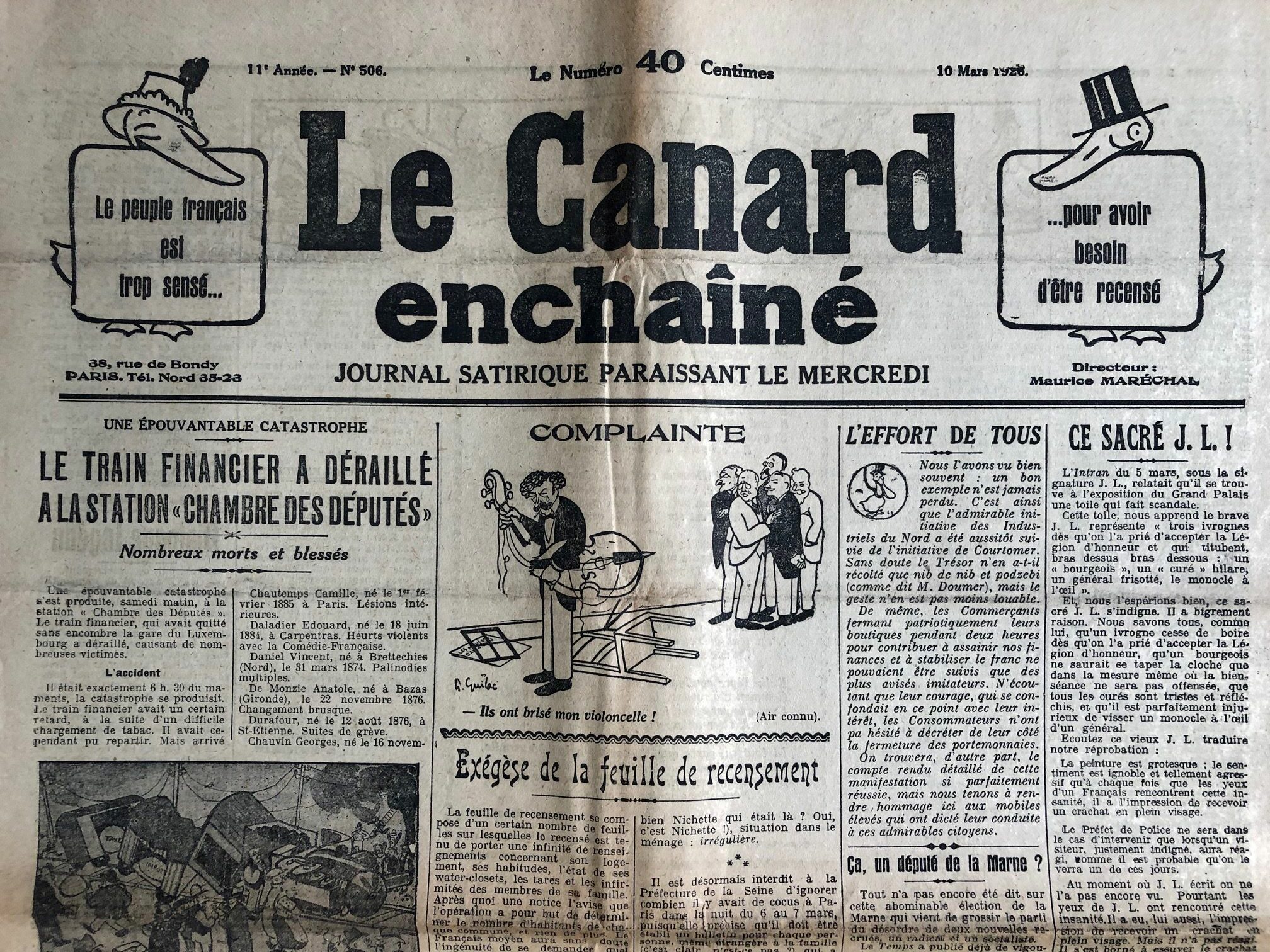 Couac ! | Acheter un Canard | Vente d'Anciens Journaux du Canard Enchaîné. Des Journaux Satiriques de Collection, Historiques & Authentiques de 1916 à 2004 ! | 506 rotated