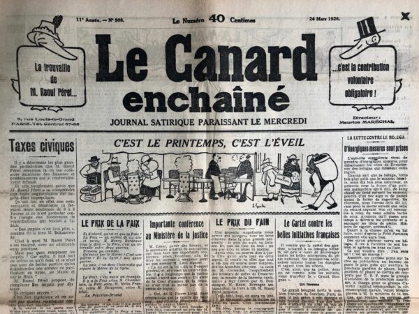 N° 508 du Canard Enchaîné -  24 Mars 1926