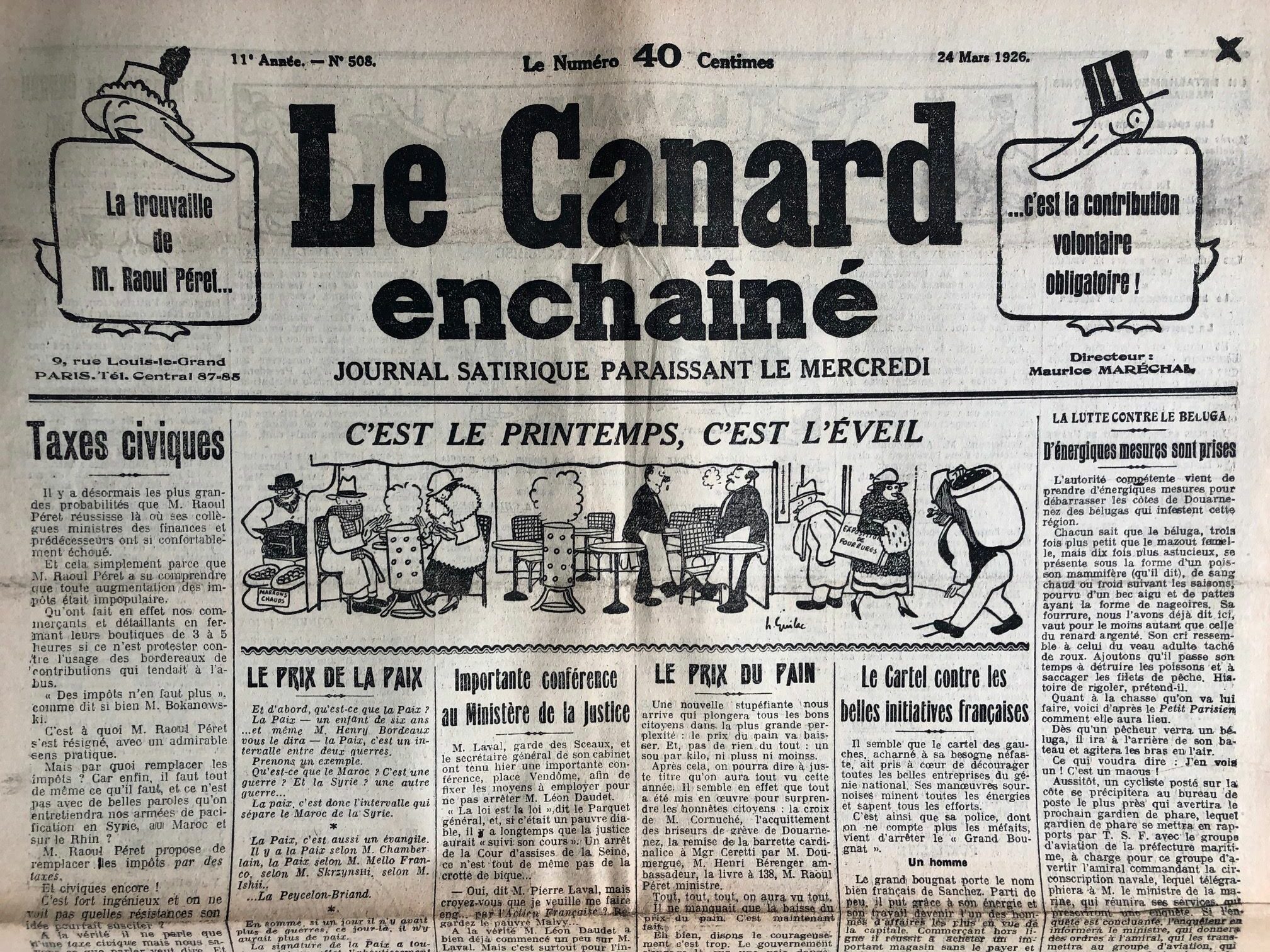 Couac ! | Acheter un Canard | Vente d'Anciens Journaux du Canard Enchaîné. Des Journaux Satiriques de Collection, Historiques & Authentiques de 1916 à 2004 ! | 508 rotated