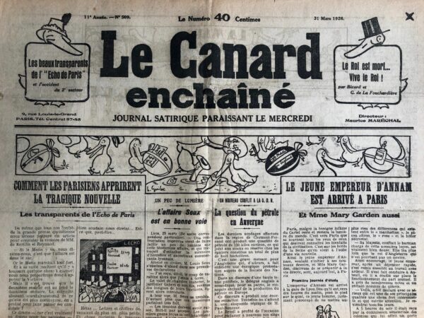 N° 509 du Canard Enchaîné -  31 Mars 1926