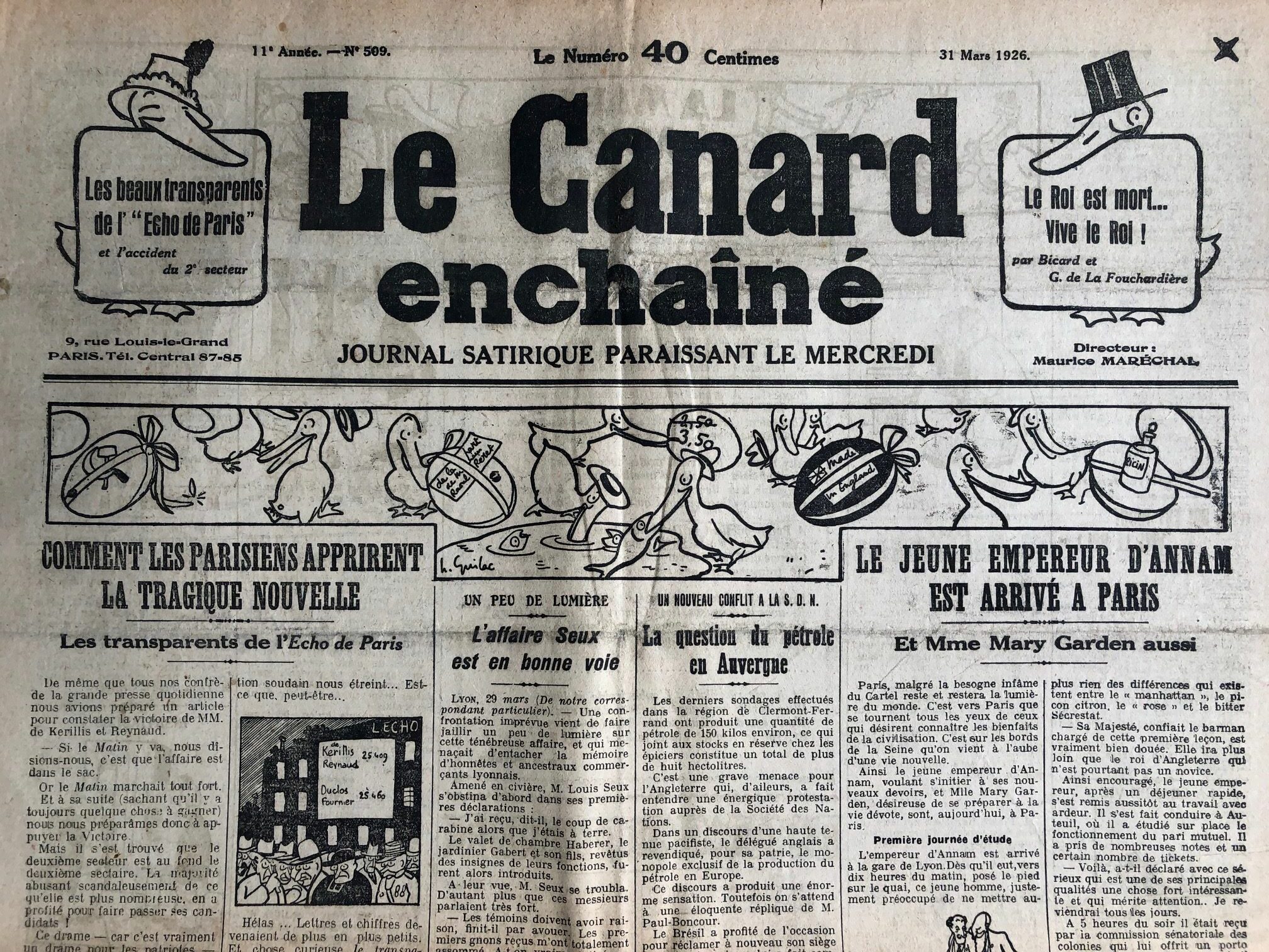 Couac ! | Acheter un Canard | Vente d'Anciens Journaux du Canard Enchaîné. Des Journaux Satiriques de Collection, Historiques & Authentiques de 1916 à 2004 ! | 509 rotated