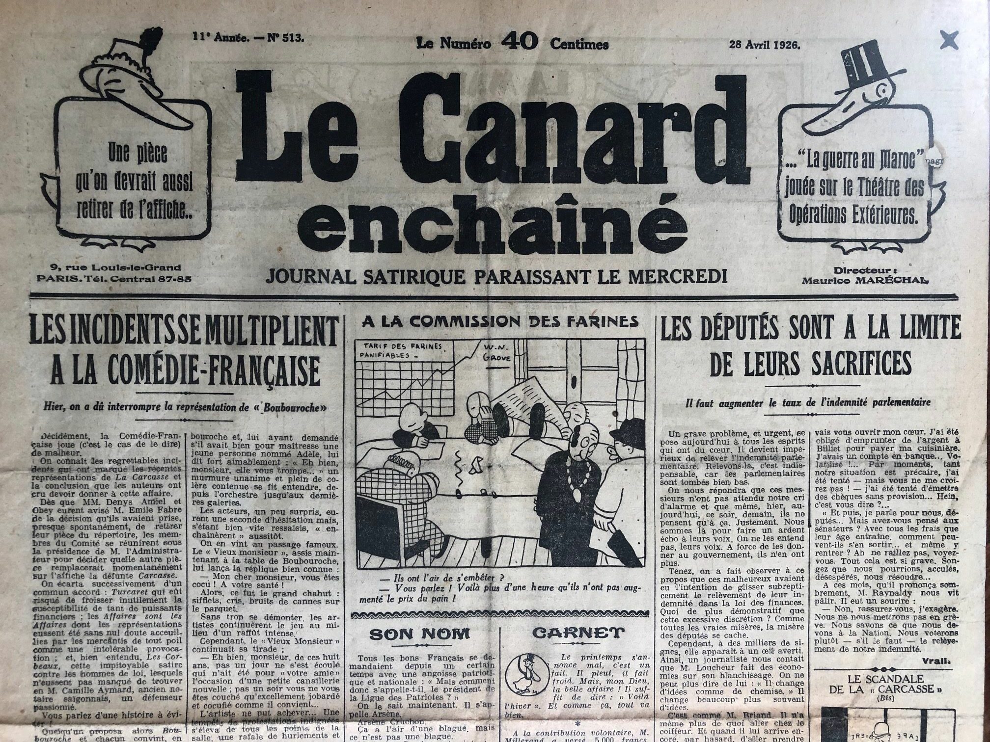 Couac ! | Acheter un Canard | Vente d'Anciens Journaux du Canard Enchaîné. Des Journaux Satiriques de Collection, Historiques & Authentiques de 1916 à 2004 ! | 513 rotated