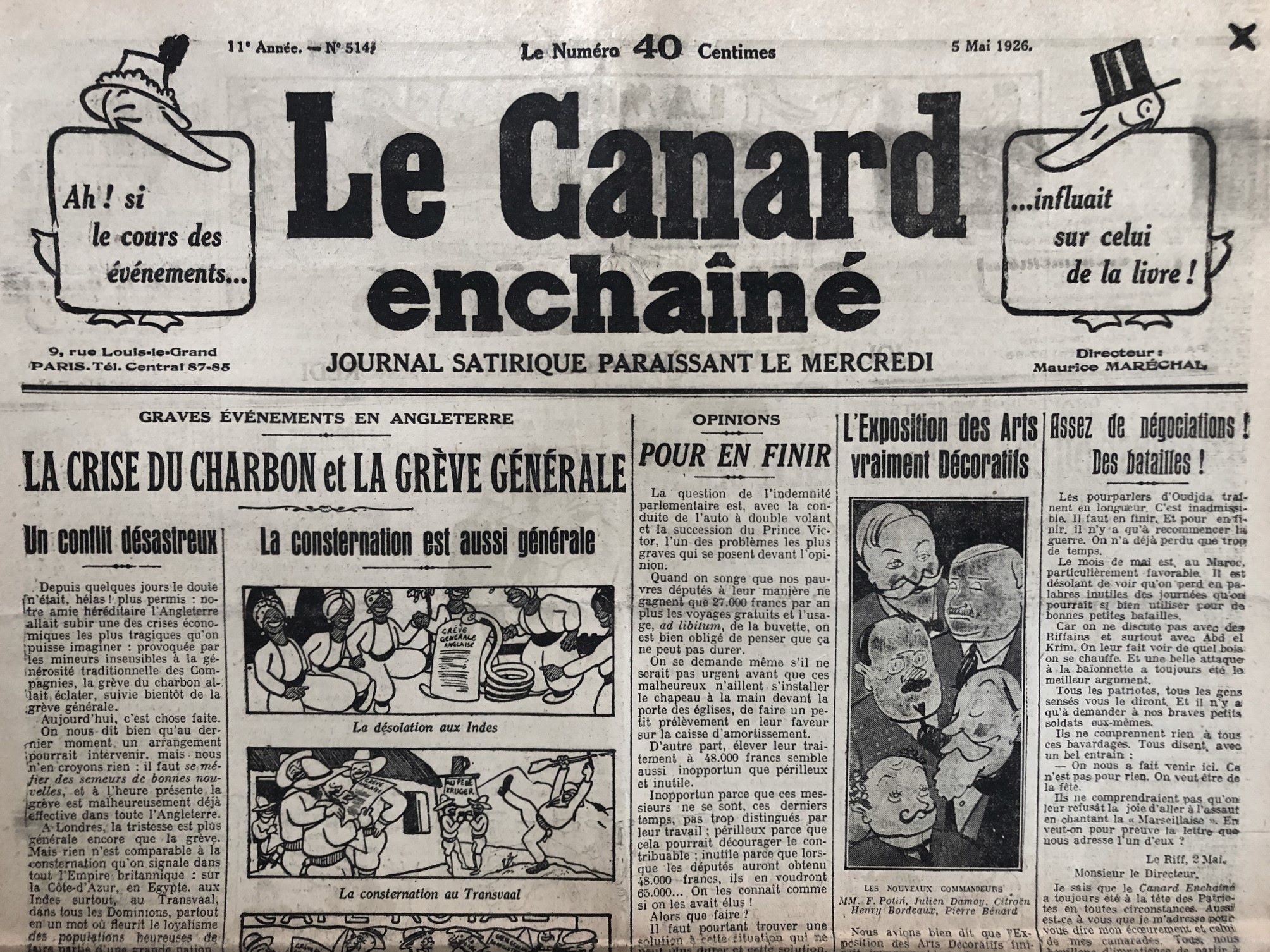 514 Couac ! | Acheter un Canard | Vente d'Anciens Journaux du Canard Enchaîné. Des Journaux Satiriques de Collection, Historiques & Authentiques de 1916 à 2005 ! | 514 1