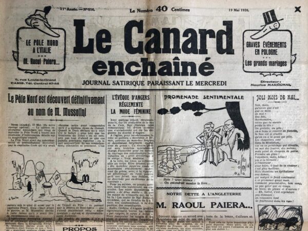 N° 516 du Canard Enchaîné -  19 Mai 1926