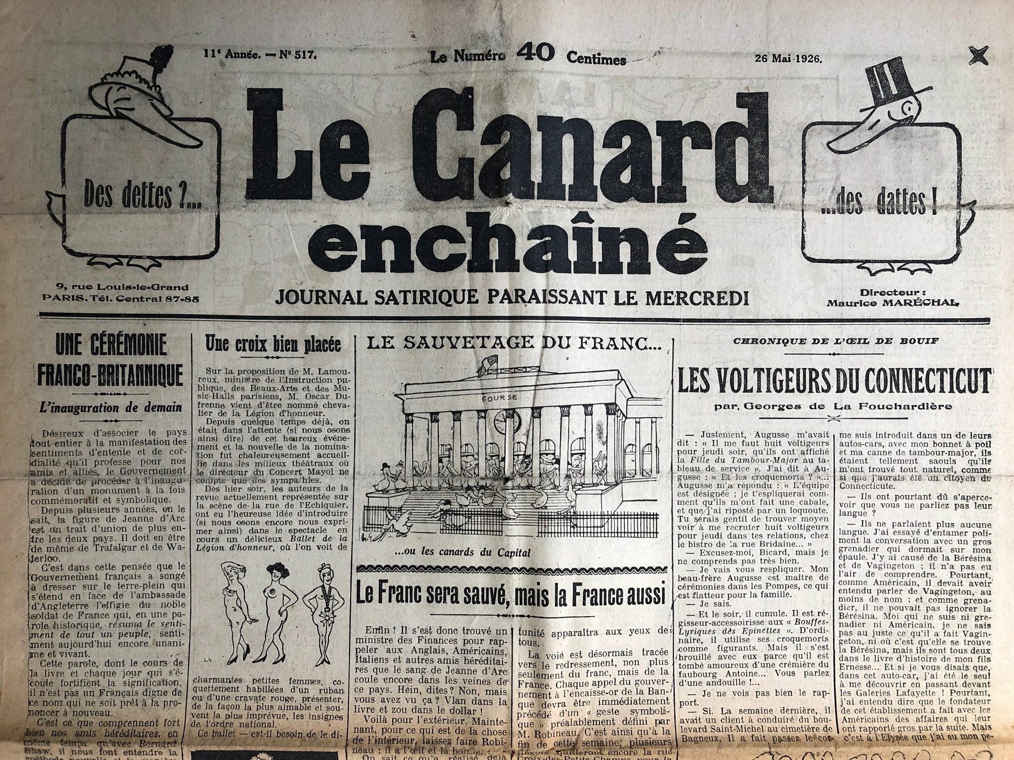 Couac ! | Acheter un Canard | Vente d'Anciens Journaux du Canard Enchaîné. Des Journaux Satiriques de Collection, Historiques & Authentiques de 1916 à 2004 ! | 517 rotated