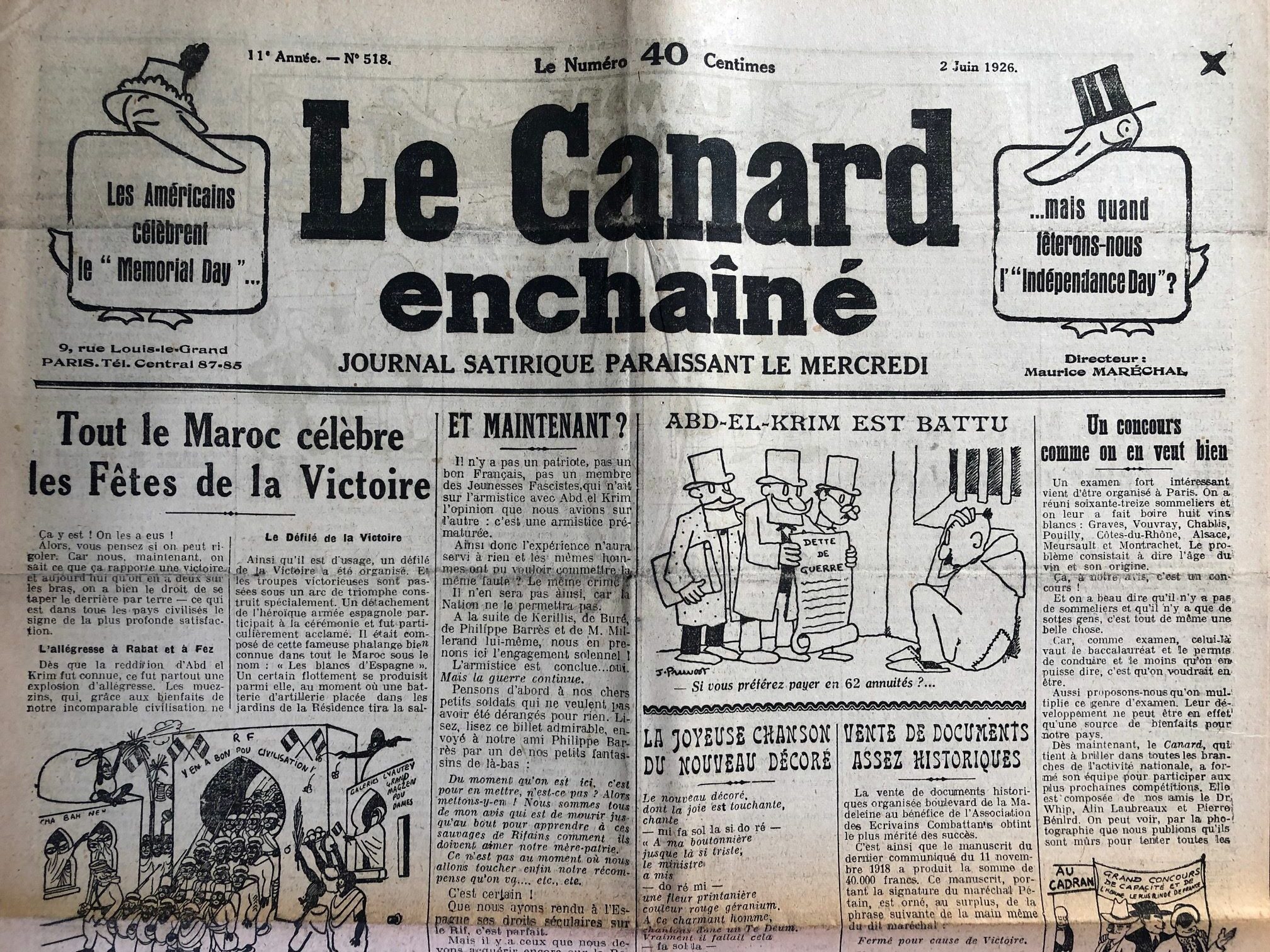 Couac ! | Acheter un Canard | Vente d'Anciens Journaux du Canard Enchaîné. Des Journaux Satiriques de Collection, Historiques & Authentiques de 1916 à 2004 ! | 518 rotated