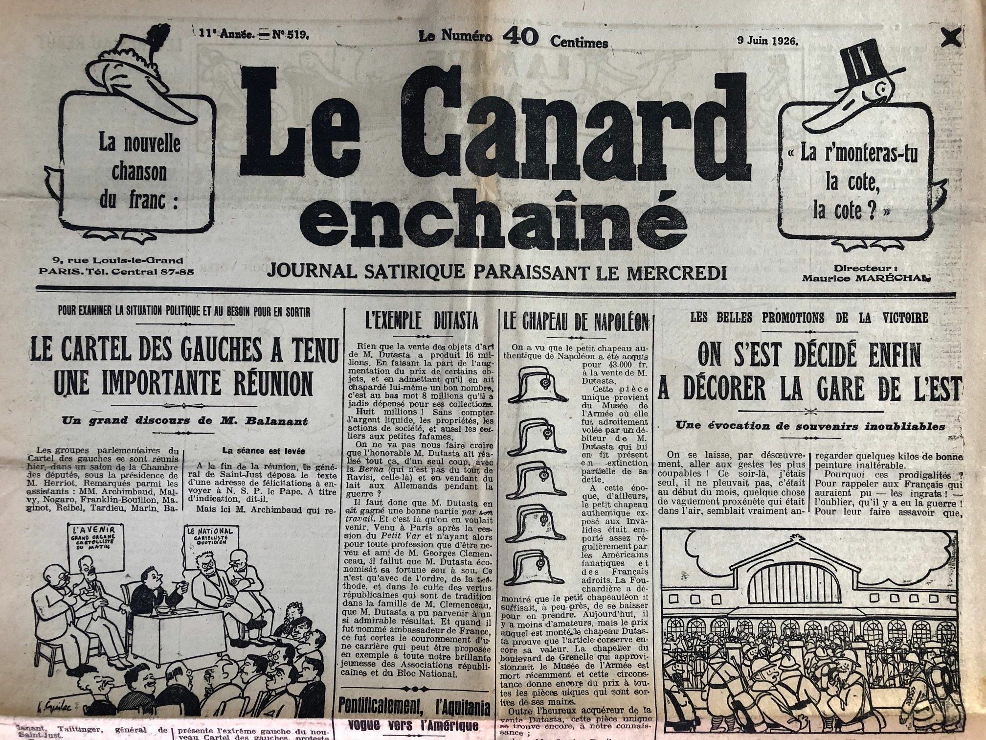 Couac ! | Acheter un Canard | Vente d'Anciens Journaux du Canard Enchaîné. Des Journaux Satiriques de Collection, Historiques & Authentiques de 1916 à 2004 ! | 519 rotated