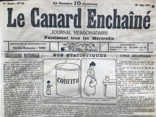 N° 52 du Canard Enchaîné -  27 Juin 1917