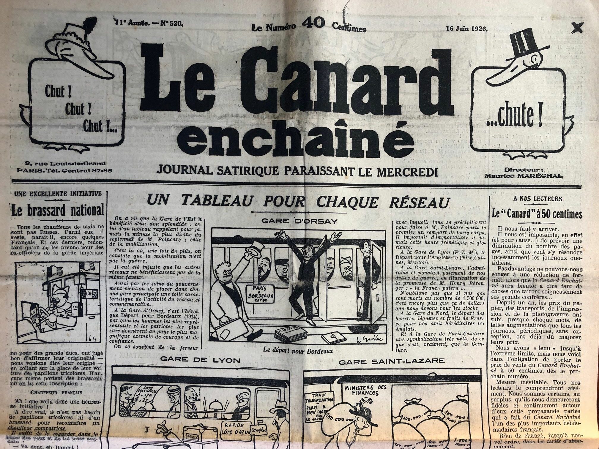Couac ! | Acheter un Canard | Vente d'Anciens Journaux du Canard Enchaîné. Des Journaux Satiriques de Collection, Historiques & Authentiques de 1916 à 2004 ! | 520 rotated