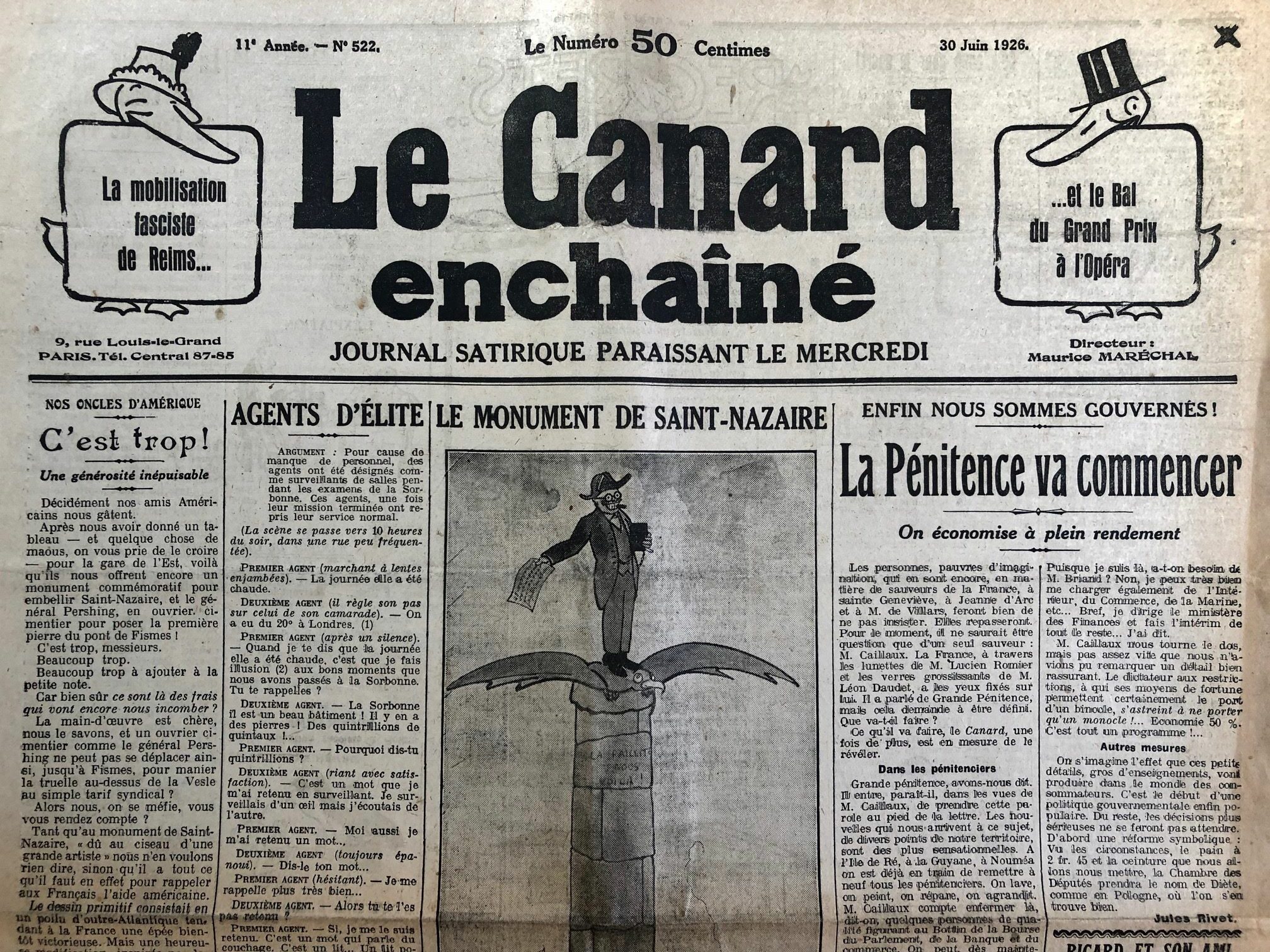 Couac ! | Acheter un Canard | Vente d'Anciens Journaux du Canard Enchaîné. Des Journaux Satiriques de Collection, Historiques & Authentiques de 1916 à 2004 ! | 522 rotated