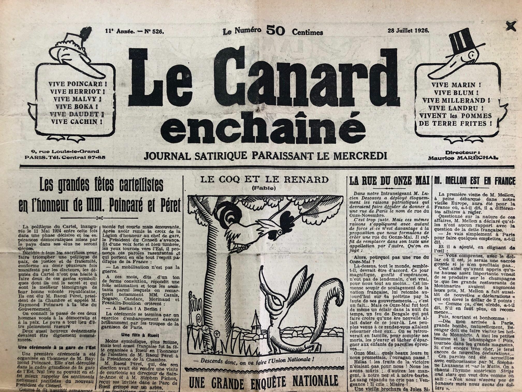 Couac ! | Acheter un Canard | Vente d'Anciens Journaux du Canard Enchaîné. Des Journaux Satiriques de Collection, Historiques & Authentiques de 1916 à 2004 ! | 526 rotated