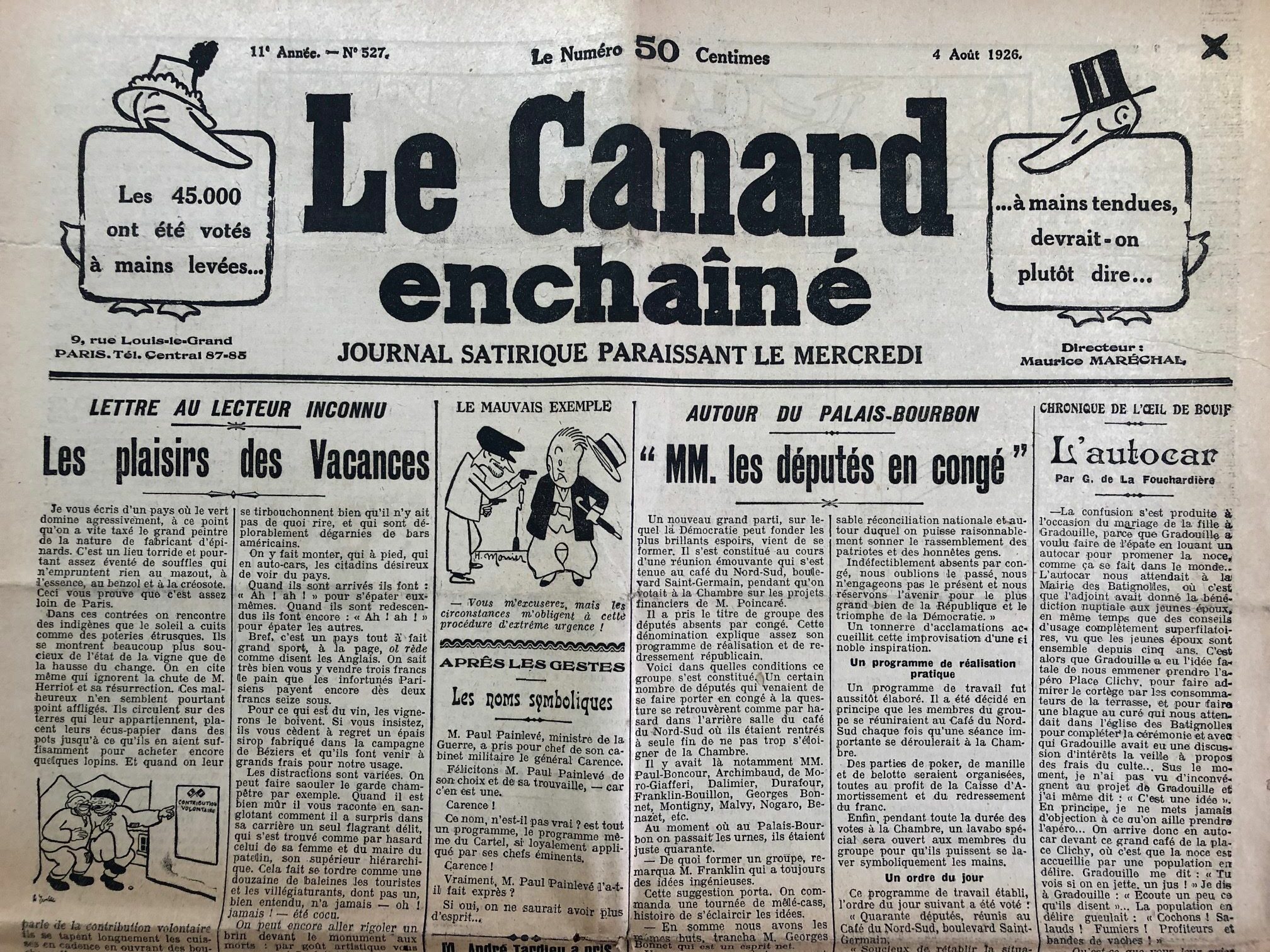 Couac ! | Acheter un Canard | Vente d'Anciens Journaux du Canard Enchaîné. Des Journaux Satiriques de Collection, Historiques & Authentiques de 1916 à 2004 ! | 527 rotated