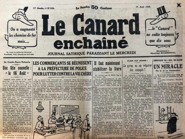 N° 529 du Canard Enchaîné -  18 Août 1926