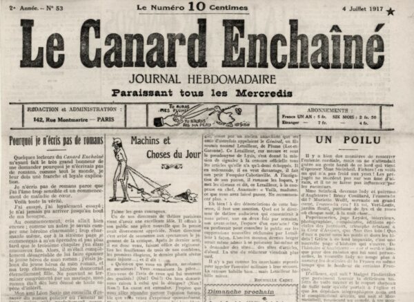 N° 53 du Canard Enchaîné -  4 Juillet 1917